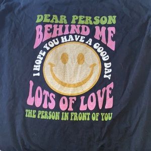 black dear person behind me tee